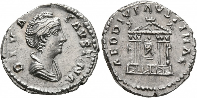 Diva Faustina Senior, died 140/1. Denarius (Silver, 18 mm, 3.35 g, 5 h), Rome. D...