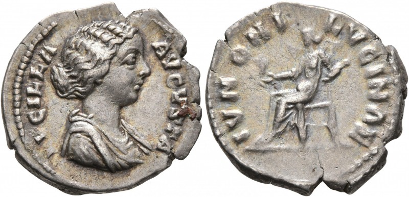 Lucilla, Augusta, 164-182. Denarius (Silver, 19 mm, 3.42 g, 6 h), Rome, 163-164....