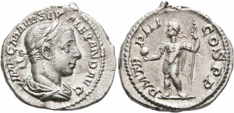 Severus Alexander, 222-235. Denarius (Silver, 20 mm, 3.55 g, 12 h), Rome, 224. I...