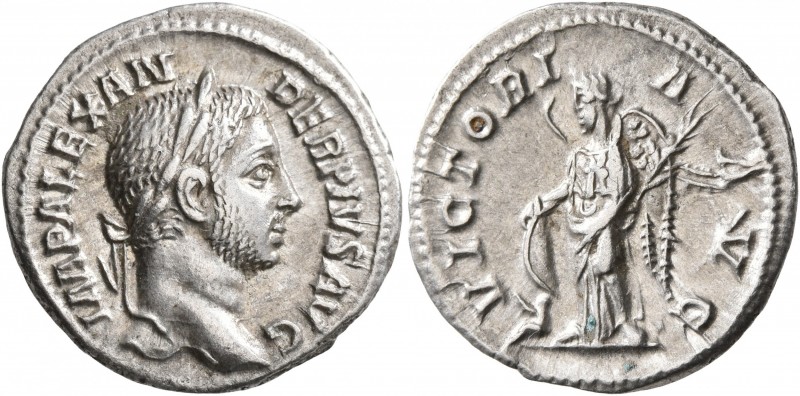 Severus Alexander, 222-235. Denarius (Silver, 19 mm, 3.19 g, 1 h), Rome, 231. IM...