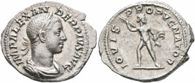 Severus Alexander, 222-235. Denarius (Silver, 21 mm, 3.00 g, 7 h), Rome, 232. IMP ALEXANDER PIVS AVG Laureate and draped bust of Severus Alexander to ...