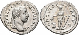 Severus Alexander, 222-235. Denarius (Silver, 20 mm, 3.09 g, 5 h), Rome, 232. IMP ALEXANDER PIVS AVG Laureate head of Severus Alexander to right, with...