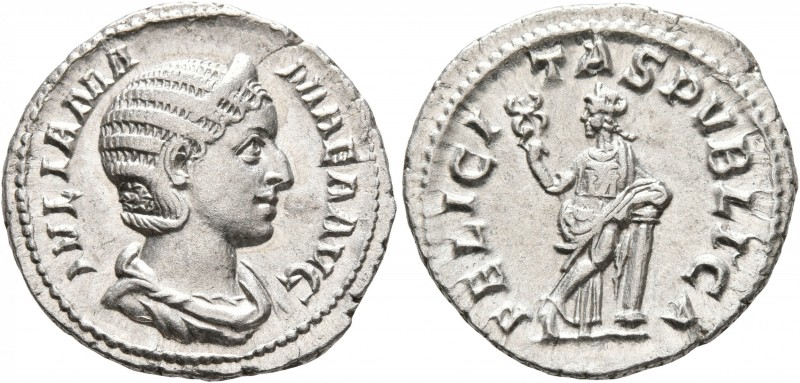 Julia Mamaea, Augusta, 222-235. Denarius (Silver, 20 mm, 3.12 g, 6 h), Rome, 228...