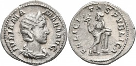 Julia Mamaea, Augusta, 222-235. Denarius (Silver, 20 mm, 3.18 g, 1 h), Rome, 228. IVLIA MAMAEA AVG Diademed and draped bust of Julia Mamaea to right. ...