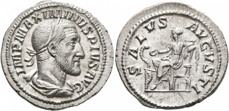 Maximinus I, 235-238. Denarius (Silver, 20 mm, 2.80 g, 6 h), Rome, 236. IMP MAXI...