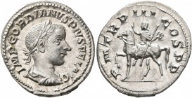 Gordian III, 238-244. Denarius (Silver, 20 mm, 3.32 g, 12 h), Rome, 240. IMP GORDIANVS PIVS FEL AVG Laureate, draped and cuirassed bust of Gordian III...