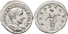 Gordian III, 238-244. Denarius (Silver, 21 mm, 2.91 g, 12 h), Rome, summer 241. IMP GORDIANVS PIVS FEL AVG Laureate, draped and cuirassed bust of Gord...