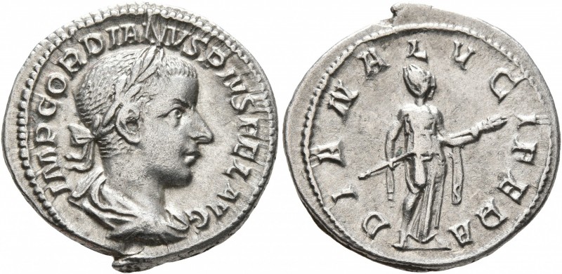 Gordian III, 238-244. Denarius (Silver, 20 mm, 3.09 g, 6 h), Rome, summer 241. I...