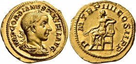 Gordian III, 238-244. Aureus (Gold, 21 mm, 5.31 g, 1 h), Rome, 241. IMP GORDIANVS PIVS FEL AVG Laureate, draped and cuirassed bust of Gordian III to r...