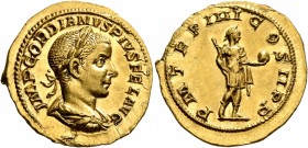 Gordian III, 238-244. Aureus (Gold, 21 mm, 4.62 g, 6 h), Rome, 241. IMP GORDIANVS PIVS FEL AVG Laureate, draped and cuirassed bust of Gordian III to r...