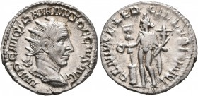 Trajan Decius, 249-251. Antoninianus (Silver, 21 mm, 3.99 g, 12 h), Rome. IMP C M Q TRAIANVS DECIVS AVG Radiate and cuirassed bust of Trajan Decius to...