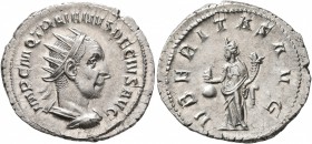 Trajan Decius, 249-251. Antoninianus (Silver, 24 mm, 4.13 g, 11 h), Rome. IMP C M Q TRAIANVS DECIVS AVG Radiate and cuirassed bust of Trajan Decius to...