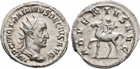 Trajan Decius, 249-251. Antoninianus (Silver, 23 mm, 4.23 g, 2 h), Rome. IMP C M Q TRAIANVS DECIVS AVG Radiate and cuirassed bust of Trajan Decius to ...