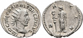 Trajan Decius, 249-251. Antoninianus (Silver, 22 mm, 3.41 g, 1 h), Rome. IMP C M Q TRAIANVS DECIVS AVG Radiate and cuirassed bust of Trajan Decius to ...