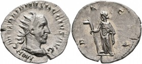 Trajan Decius, 249-251. Antoninianus (Silver, 22 mm, 2.65 g, 1 h), Rome. IMP C M Q TRAIANVS DECIVS AVG Radiate and cuirassed bust of Trajan Decius to ...
