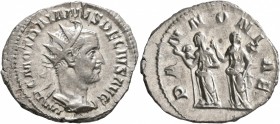 Trajan Decius, 249-251. Antoninianus (Silver, 23 mm, 4.09 g, 7 h), Rome. IMP C M Q TRAIANVS DECIVS AVG Radiate and cuirassed bust of Decius to right, ...