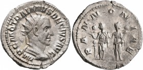 Trajan Decius, 249-251. Antoninianus (Silver, 23 mm, 4.20 g, 6 h), Rome. IMP C M Q TRAIANVS DECIVS AVG Radiate and cuirassed bust of Decius to right, ...