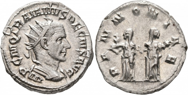 Trajan Decius, 249-251. Antoninianus (Silver, 22 mm, 4.47 g, 1 h), Rome. IMP C M...