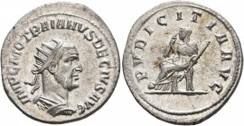 Trajan Decius, 249-251. Antoninianus (Silver, 23 mm, 4.36 g, 6 h), Antiochia. IMP C M Q TRAIANVS DECIVS AVG Radiate and cuirassed bust of Trajan Deciu...