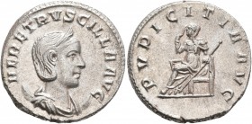 Herennia Etruscilla, Augusta, 249-251. Antoninianus (Silver, 21 mm, 4.90 g, 12 h), Antiochia. HER ETRVSCILLA AVG Diademed and draped bust of Herennia ...