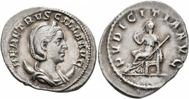Herennia Etruscilla, Augusta, 249-251. Antoninianus (Silver, 24 mm, 3.79 g, 1 h), Rome. HER ETRVSCILLA AVG Diademed and draped bust of Herennia Etrusc...