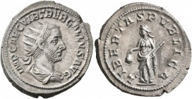 Trebonianus Gallus, 251-253. Antoninianus (Silver, 23 mm, 4.83 g, 1 h), Rome. IMP CAE C VIB TREB GALLVS AVG Radiate, draped and cuirassed bust of Treb...