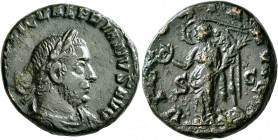 Valerian I, 253-260. As (Copper, 23 mm, 8.85 g, 1 h), Rome, 253-254. [IMP C P] LIC VALERIANVS AVG Laureate, draped and cuirassed bust of Valerian I to...