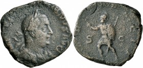 Valerian I, 253-260. Sestertius (Orichalcum, 30 mm, 16.00 g, 1 h), Rome, 253-254. IMP C P L[IC VALER]IANVS AVG Laureate, draped and cuirassed bust of ...