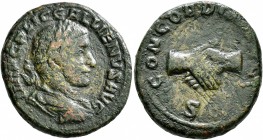Gallienus, 253-268. As (Copper, 23 mm, 9.39 g, 1 h), Rome, 253-254. IMP C P LIC GALLIENVS AVG Laureate, draped and cuirassed bust of Gallienus to righ...