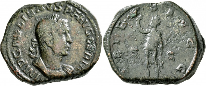 Gallienus, 253-268. Sestertius (Orichalcum, 31 mm, 30.05 g, 1 h), Rome, 256-257....