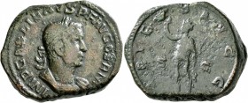 Gallienus, 253-268. Sestertius (Orichalcum, 31 mm, 30.05 g, 1 h), Rome, 256-257. IMP GALLIENVS P F AVG GERM Laureate and cuirassed bust of Gallienus t...