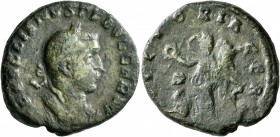 Gallienus, 253-268. As (Copper, 23 mm, 8.66 g, 12 h), Rome, 256-257. IMP GALLIENVS P F AVG GERM Laureate and cuirassed bust of Gallienus to right. Rev...