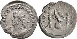 Gallienus, 253-268. Antoninianus (Silver, 23 mm, 3.69 g, 5 h), Cologne, 257-258. GALLIENVS AVG GERM V Radiate and cuirassed bust of Gallienus to left,...