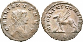 Gallienus, 253-268. Antoninianus (Bronze, 21 mm, 2.63 g, 1 h), Rome, 267-268. GALLIENVS AVG Radiate head of Gallienus to right. Rev. APOLLINI CONS AVG...