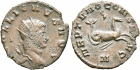 Gallienus, 253-268. Antoninianus (Bronze, 19 mm, 3.00 g, 7 h), Rome, 267-268. GALLIENVS AVG Radiate head of Gallienus to right. Rev. NEPTVNO CONS AVG ...