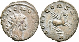 Gallienus, 253-268. Antoninianus (Bronze, 19 mm, 2.82 g, 5 h), Rome, 267-268. GALLIENVS AVG Radiate head of Gallienus to right. Rev. SOLI CONS AV[G] /...