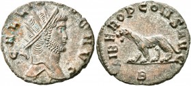 Gallienus, 253-268. Antoninianus (Silvered bronze, 19 mm, 3.10 g, 12 h), Rome, 267-268. GALLIENVS AVG Radiate head of Gallienus to right. Rev. LIBERO ...