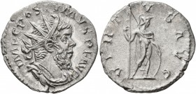 Postumus, Romano-Gallic Emperor, 260-269. Antoninianus (Billon, 21 mm, 3.39 g, 7 h), Cologne, 262. IMP C POSTVMVS P F AVG Radiate, draped and cuirasse...