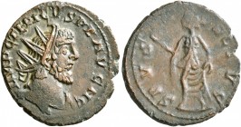 Tetricus I, Romano-Gallic Emperor, 271-274. Antoninianus (Bronze, 19 mm, 2.61 g, 5 h), irregular mint, imitating Treveri, after 272. IMP C TERTCVS P L...