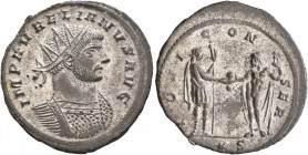 Aurelian, 270-275. Antoninianus (Silvered bronze, 23 mm, 3.57 g, 7 h), Siscia, autumn 272-early 274. IMP AVRELIANVS AVG Radiate and cuirassed bust of ...