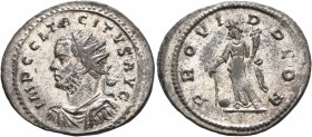 Tacitus, 275-276. Antoninianus (Silvered bronze, 24 mm, 4.21 g, 6 h), Lugdunum, November-December 275. IMP C CL TACITVS AVG Radiate, draped and cuiras...