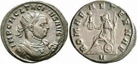 Tacitus, 275-276. Antoninianus (Bronze, 23 mm, 4.16 g, 6 h), Siscia, early-June 276. IMP C M CL TACITVS AVG Radiate and cuirassed bust of Tacitus to r...