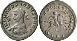 Probus, 276-282. Antoninianus (Silver, 23 mm, 4.00 g, 6 h), Serdica, 280-281. IMP M AVR PROBVS P AVG Radiate bust of Probus to left in imperial mantle...