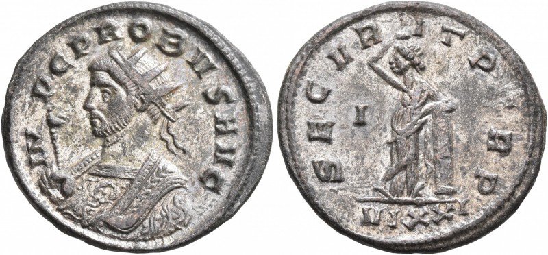 Probus, 276-282. Antoninianus (Silver, 23 mm, 3.81 g, 12 h), Ticinum, 281. IMP C...