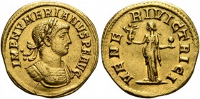 Numerian, 283-284. Aureus (Gold, 20 mm, 4.49 g, 12 h), Rome, 284. IMP NVMERIANVS AVG Laureate and cuirassed bust of Numerian to right. Rev. VENERI VIC...