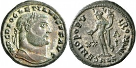 Diocletian, 284-305. Follis (Silvered bronze, 26 mm, 9.00 g, 12 h), Alexandria, circa 301. IMP C DIOCLETIANVS P F AVG Laureate head of Diocletianus to...