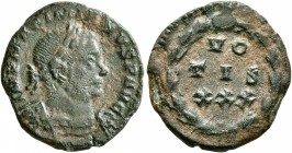 Maximianus, second reign, 307-308. 1/4 Follis (Bronze, 15 mm, 1.66 g, 12 h), Treveri, circa summer 307. IMP MAXIMIANVS P F AVG Laureate and cuirassed ...