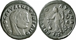 Divus Maximianus, died 310. Follis (Bronze, 26 mm, 3.72 g, 7 h), Siscia, struck under Licinius I, circa mid 312. DIVO GAL VAL MAXIMIANO Veiled head of...