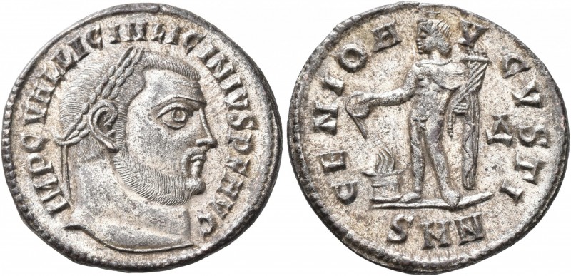 Licinius I, 308-324. Follis (Silvered bronze, 21 mm, 3.90 g, 5 h), Nicomedia, ci...