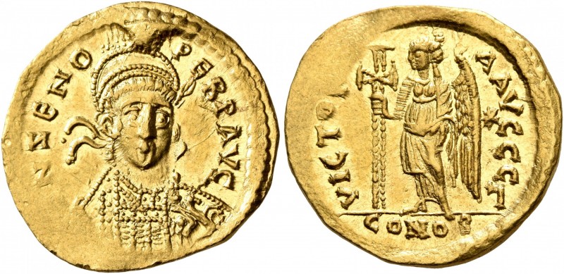 Zeno, second reign, 476-491. Solidus (Gold, 20 mm, 4.47 g, 7 h), Constantinopoli...